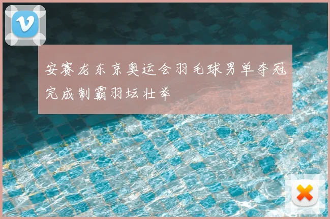 安赛龙东京奥运会羽毛球男单夺冠完成制霸羽坛壮举